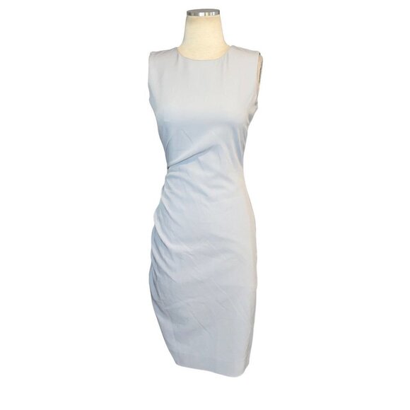 Milly Sherry Sleeveless Ruched Mini Dress in Cloud Blue 2 Womens - Picture 4 of 12